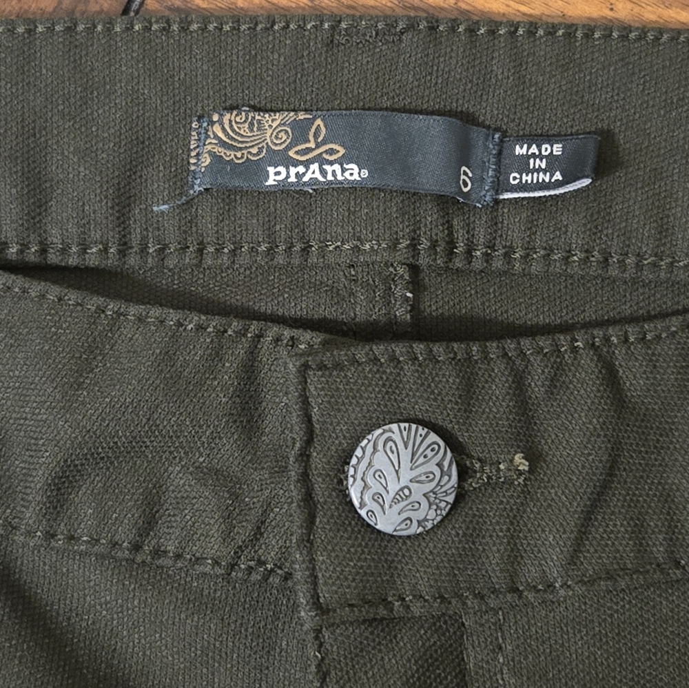 Prana "Brenna" Moto Pant Dark Green Women's Size 6 - Picture 6 of 7